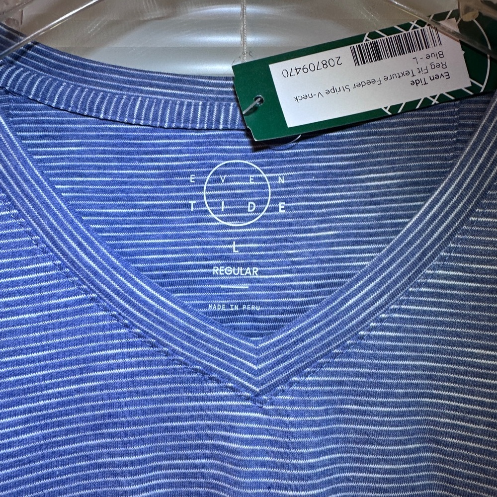Even Tide Blue Striped Men's Tee